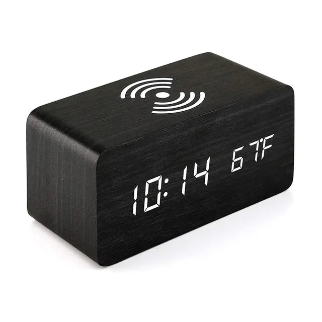 Lumina Wood Desk Clock & Charger