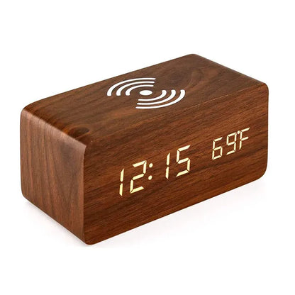 Lumina Wood Desk Clock & Charger