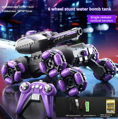 Six-Wheeled Stunt Water Bomb Tank with Remote Hand Gesture Control