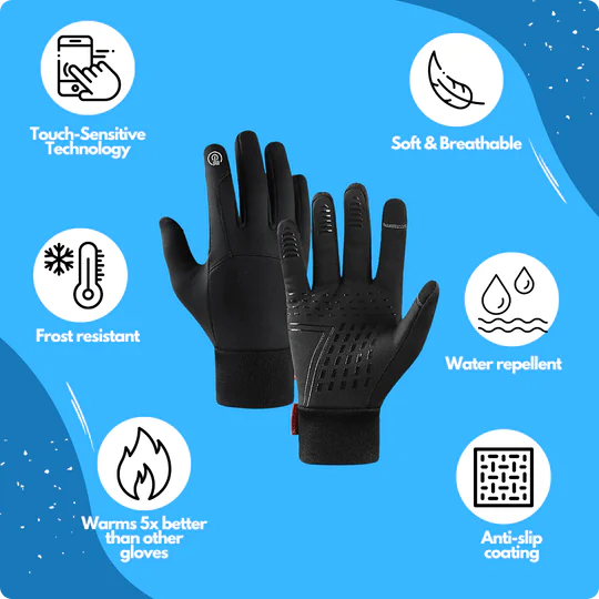 Touch Screen Water Repellant Thermal Gloves