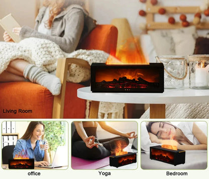 Fireplace Flame Humidifier with Remote & Aromatherapy