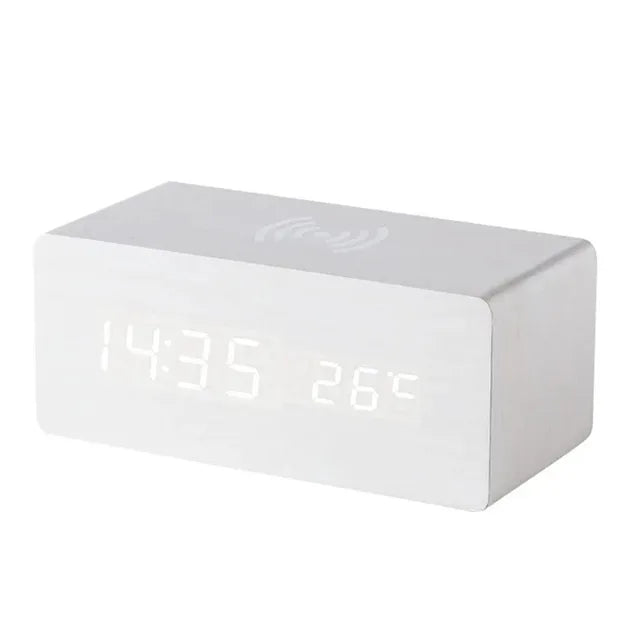 Lumina Wood Desk Clock & Charger