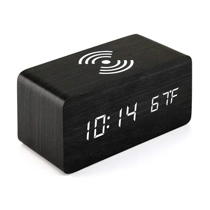 Lumina Wood Desk Clock & Charger