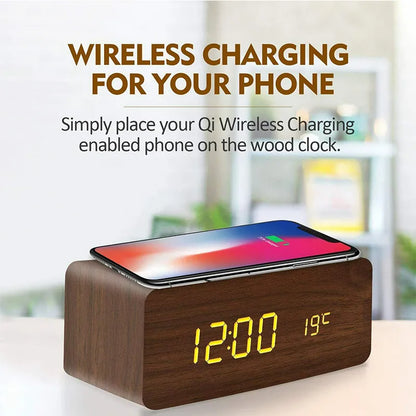 Lumina Wood Desk Clock & Charger